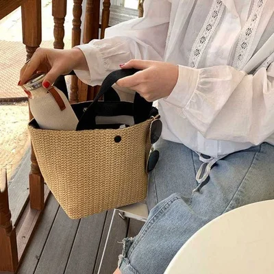 black-straw-bag